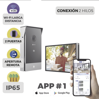 [CSHP7] Videoportero EZVIZ 2K - Monitor WiFi - 2 hilos - App